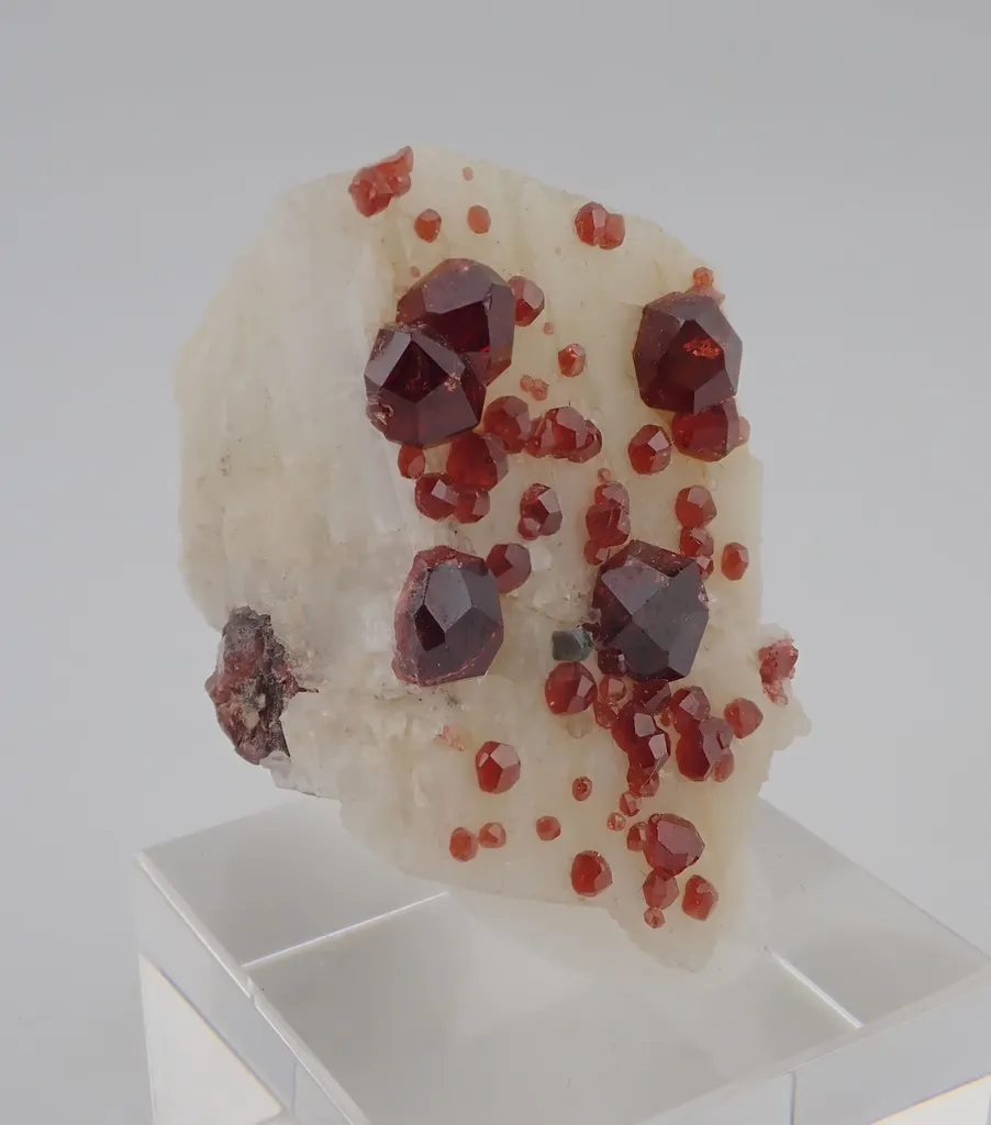 Spessartine Garnet on Feldspar - image 2