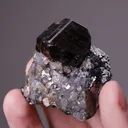 Spessartine Garnet on Galena - image 2