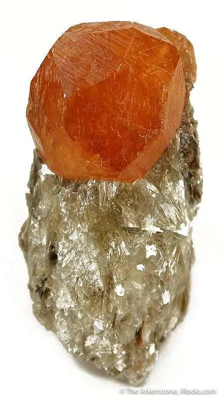 Spessartine Garnet on Muscovite image