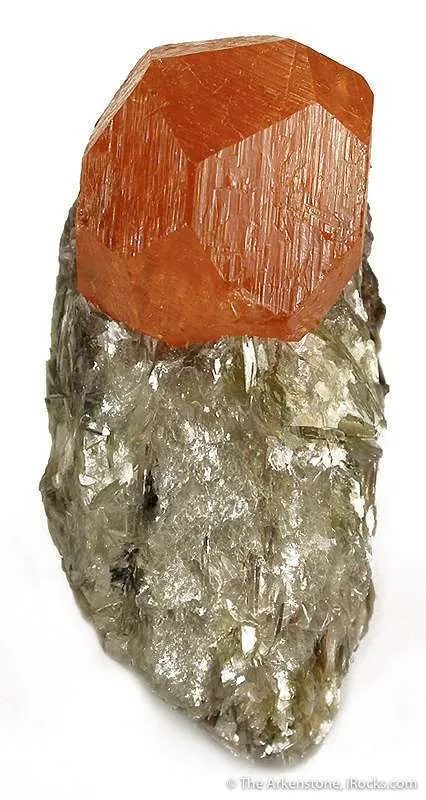 Spessartine Garnet on Muscovite - image 2