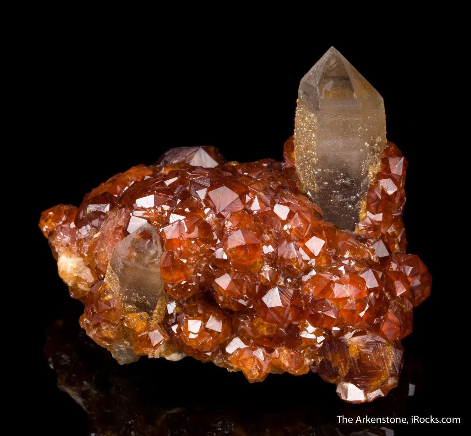 Spessartine Garnet on Quartz - image 7