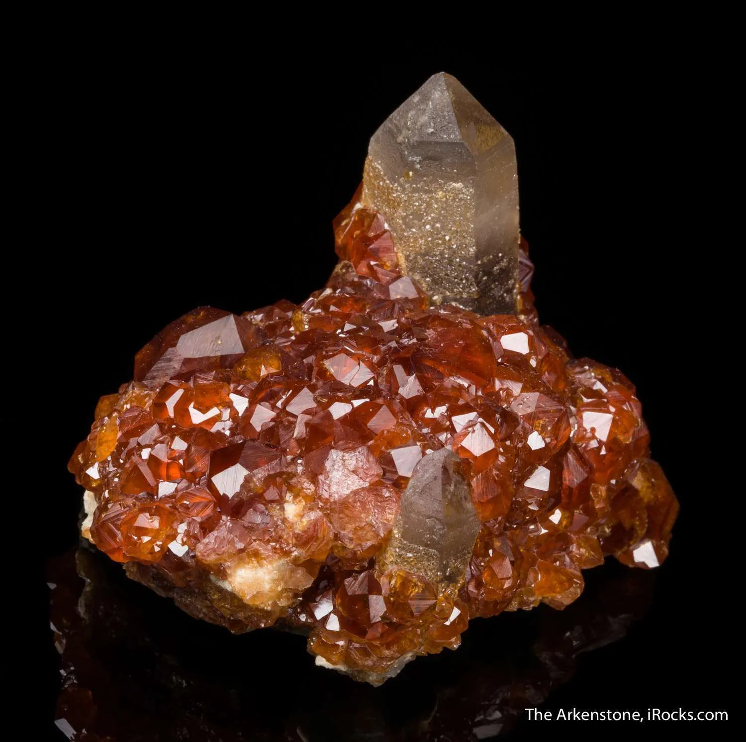 Spessartine Garnet on Quartz - image 5