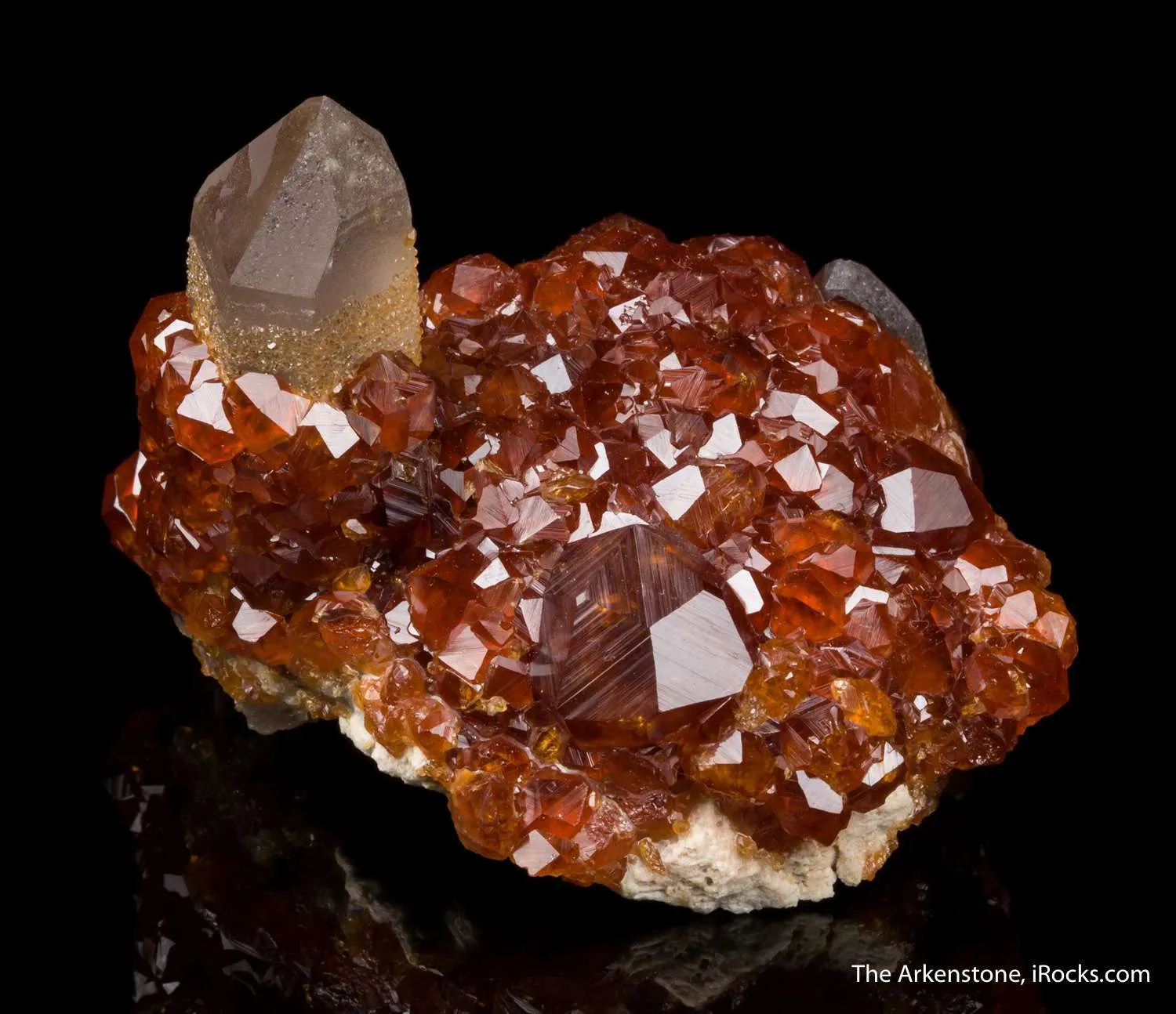 Spessartine Garnet on Quartz - image 6