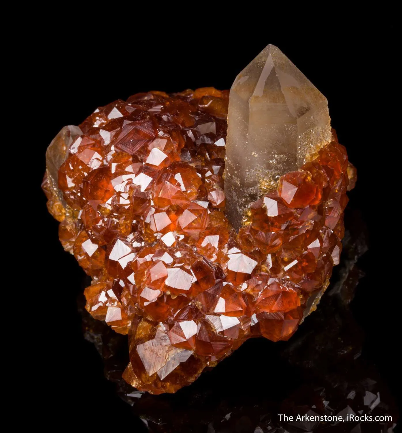 Spessartine Garnet on Quartz - image 3
