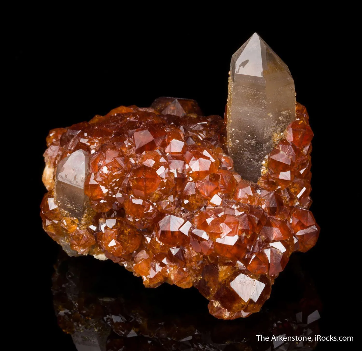 Spessartine Garnet on Quartz - image 2