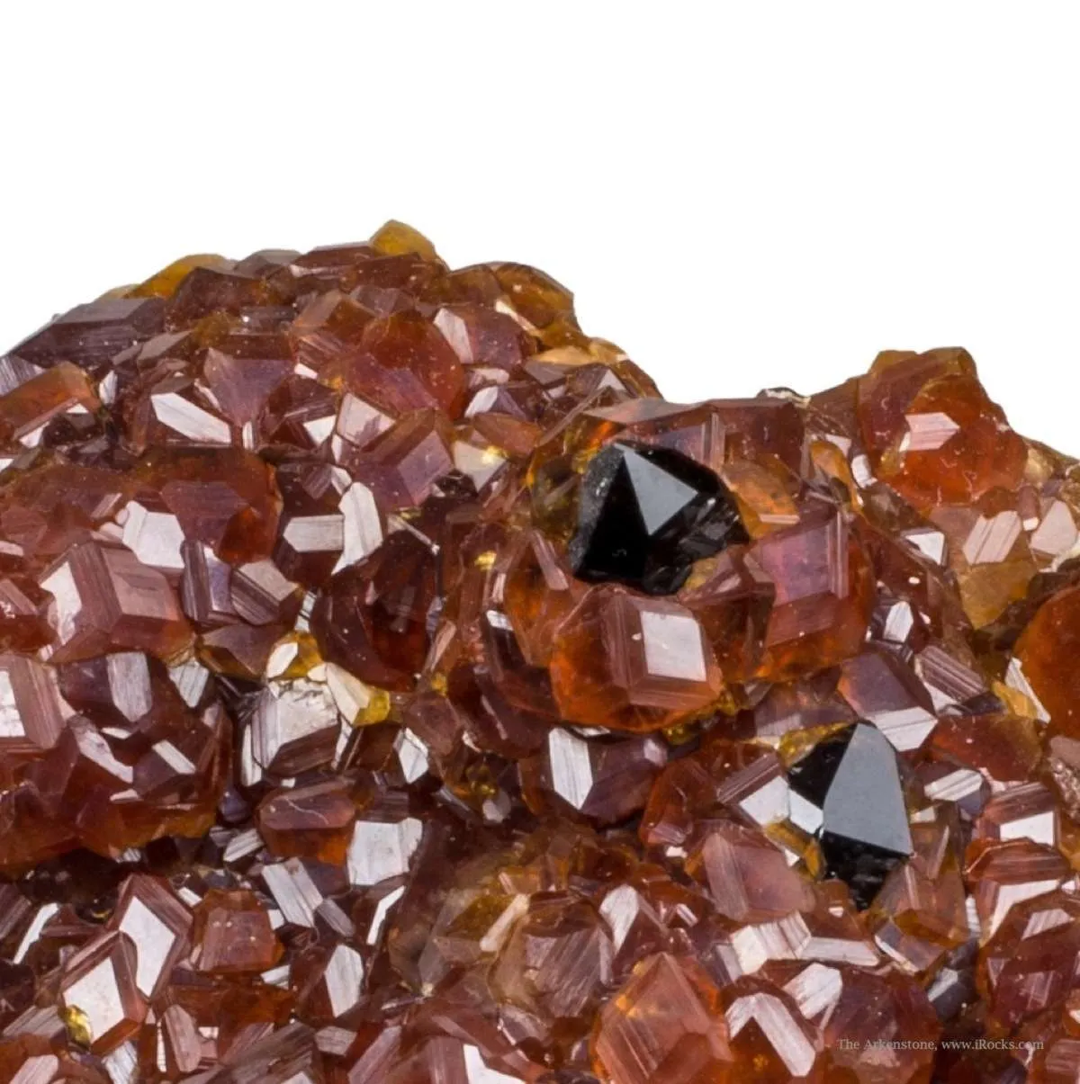 Spessartine Garnet on Smoky Quartz - image 1