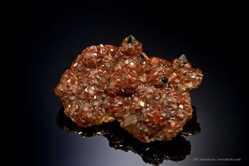 Spessartine Garnet on Smoky Quartz - image 4