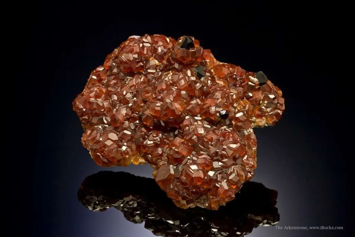 Spessartine Garnet on Smoky Quartz - image 3