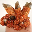 Spessartine Garnet on Smoky Quartz - image 3