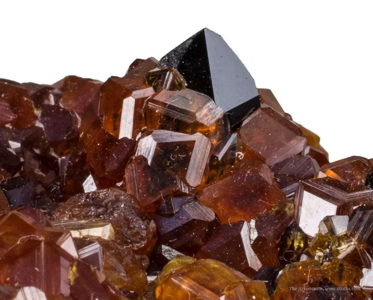 Spessartine Garnet on Smoky Quartz - image 5
