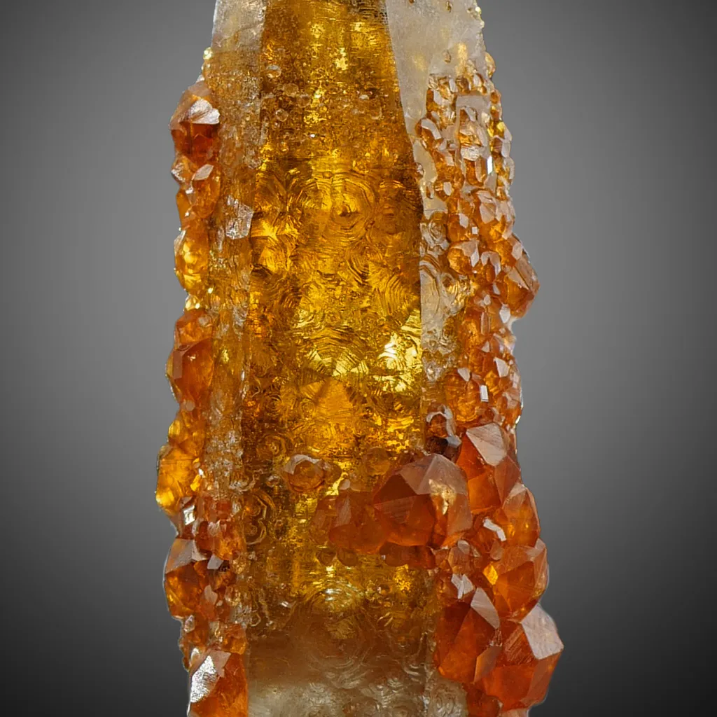 Spessartine Garnet Smoky Quartz from Tongbei-Yunling District, Fujian Province, China - image 9