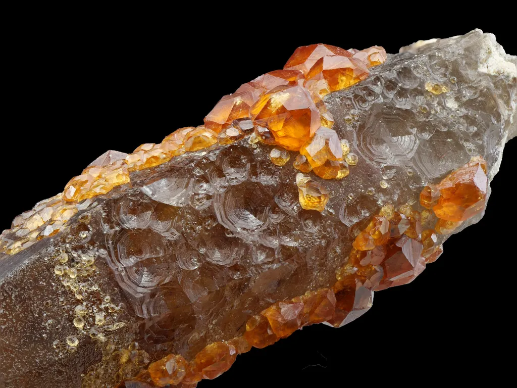 Spessartine Garnet Smoky Quartz from Tongbei-Yunling District, Fujian Province, China - image 6