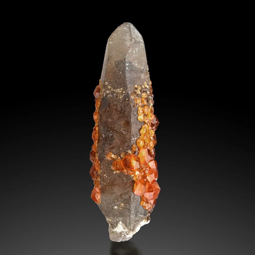 Spessartine Garnet Smoky Quartz from Tongbei-Yunling District, Fujian Province, China - image 4