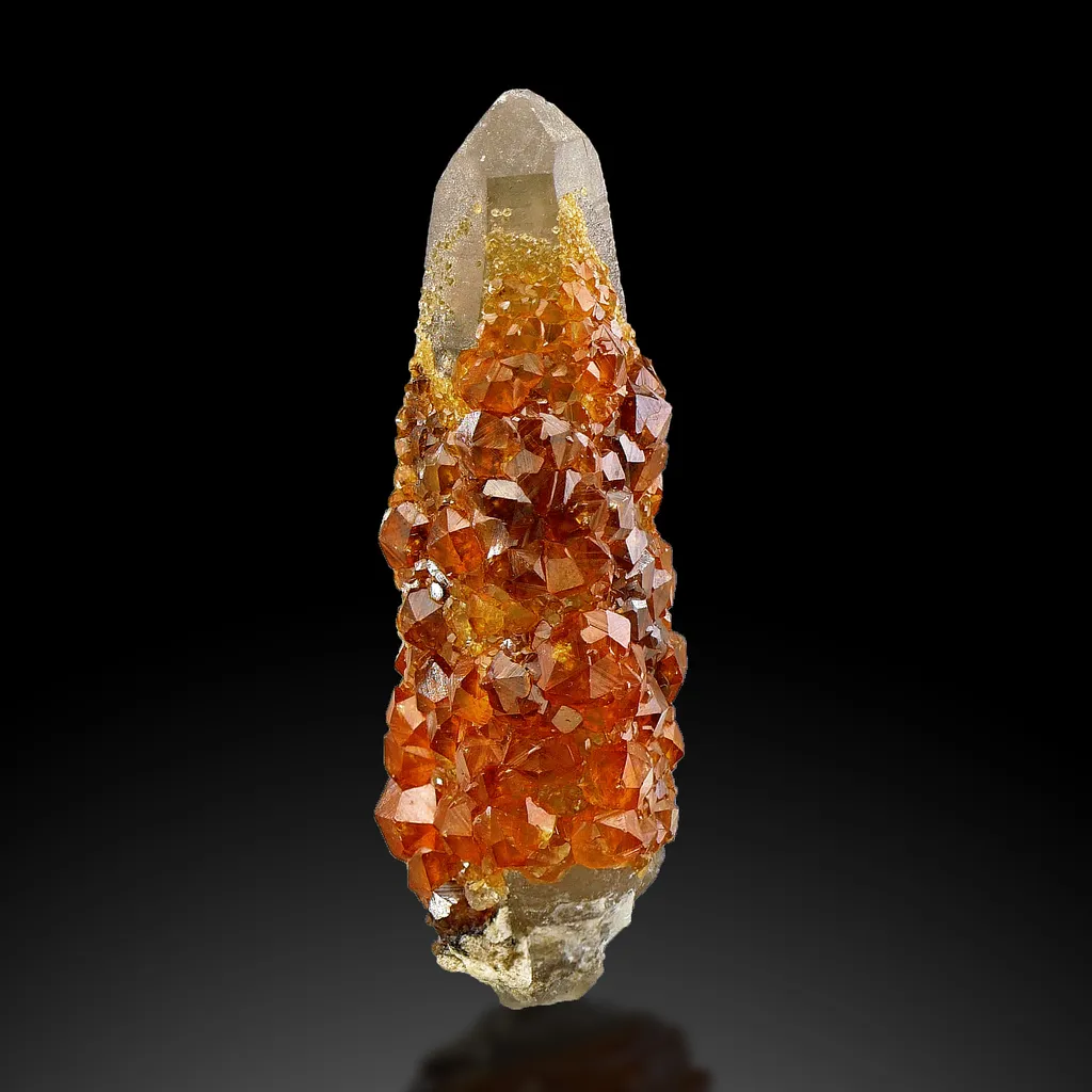 Spessartine Garnet Smoky Quartz from Tongbei-Yunling District, Fujian Province, China image
