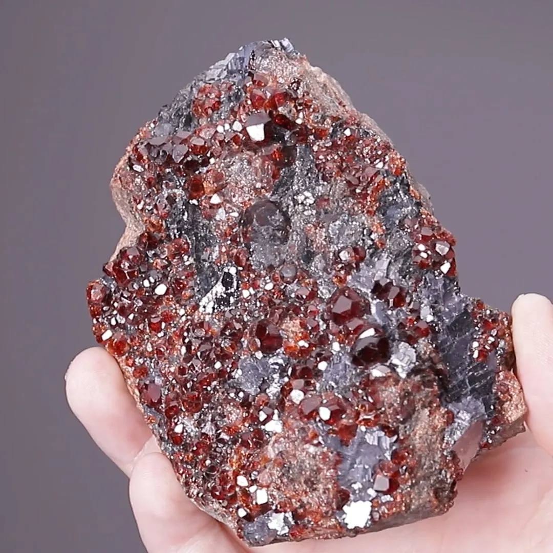 Spessartine Garnet with Galena - image 2