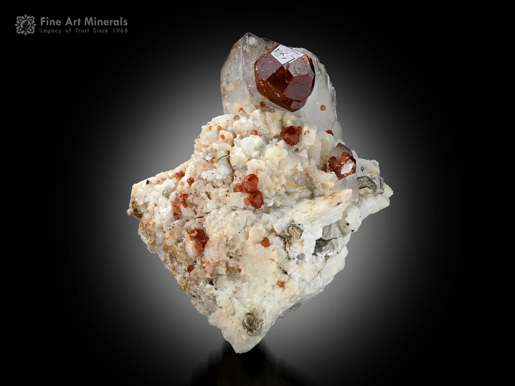Spessartine Garnet with Quartz and Albite from Pakistan - image 2
