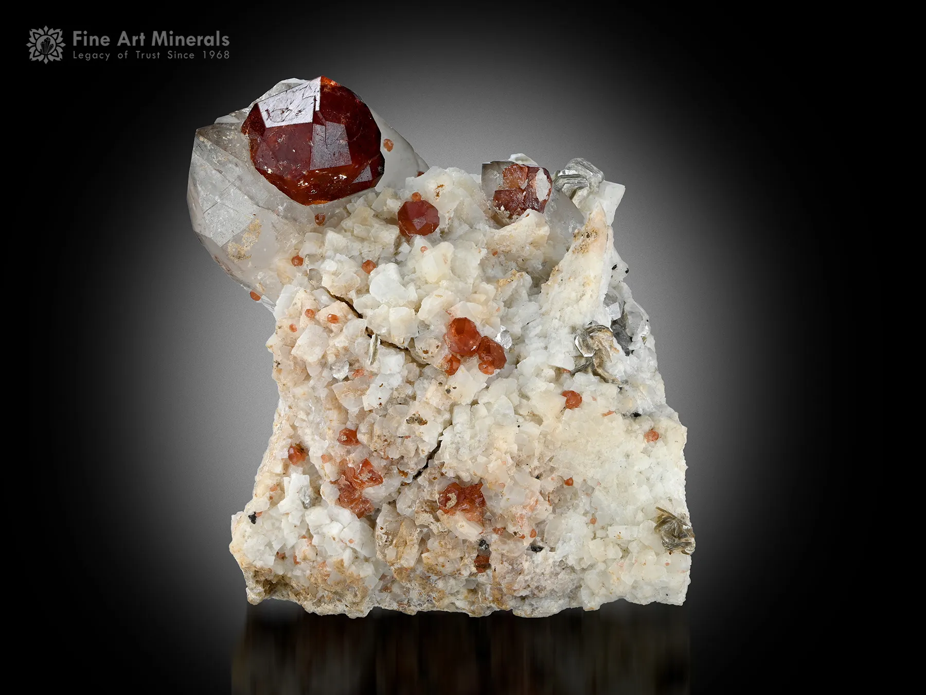Spessartine Garnet with Quartz and Albite from Pakistan - image 1