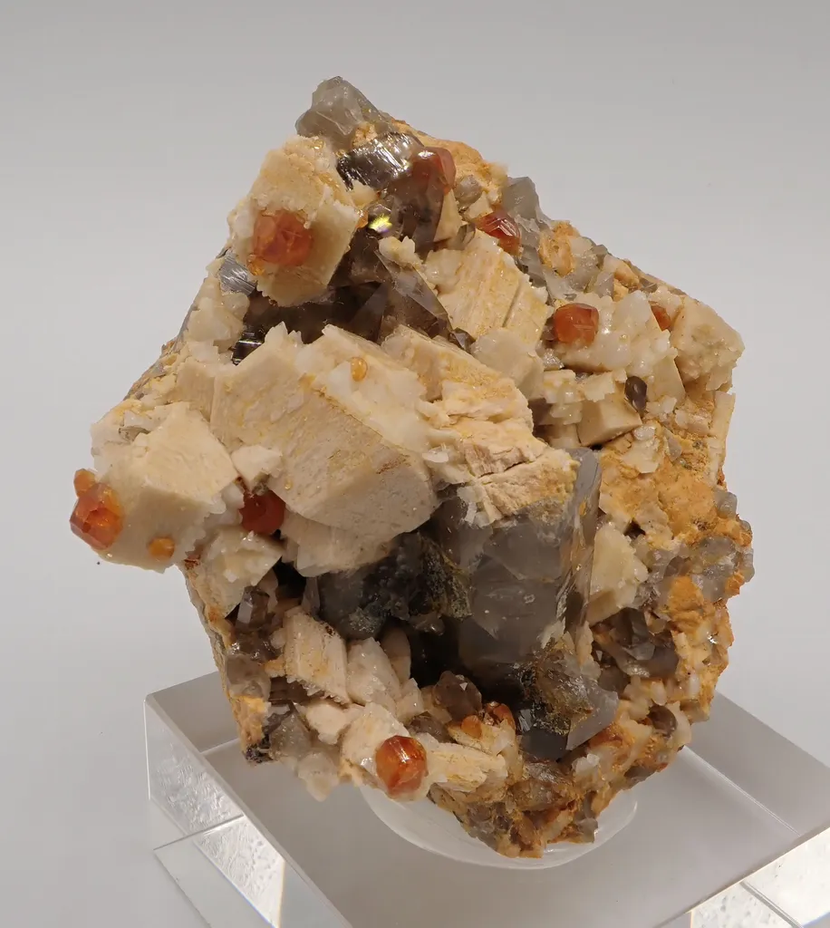 Spessartine Garnet with Quartz and Feldspar image