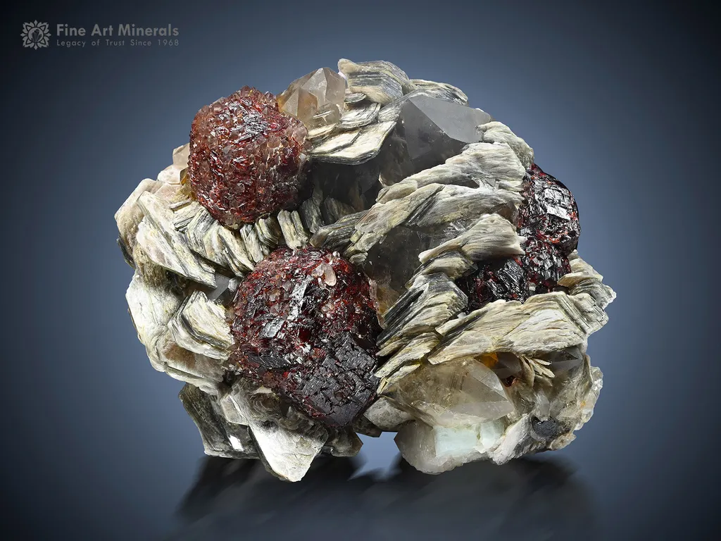 Spessartine Garnet with Quartz and Muscovite from Shengus Pakistan image