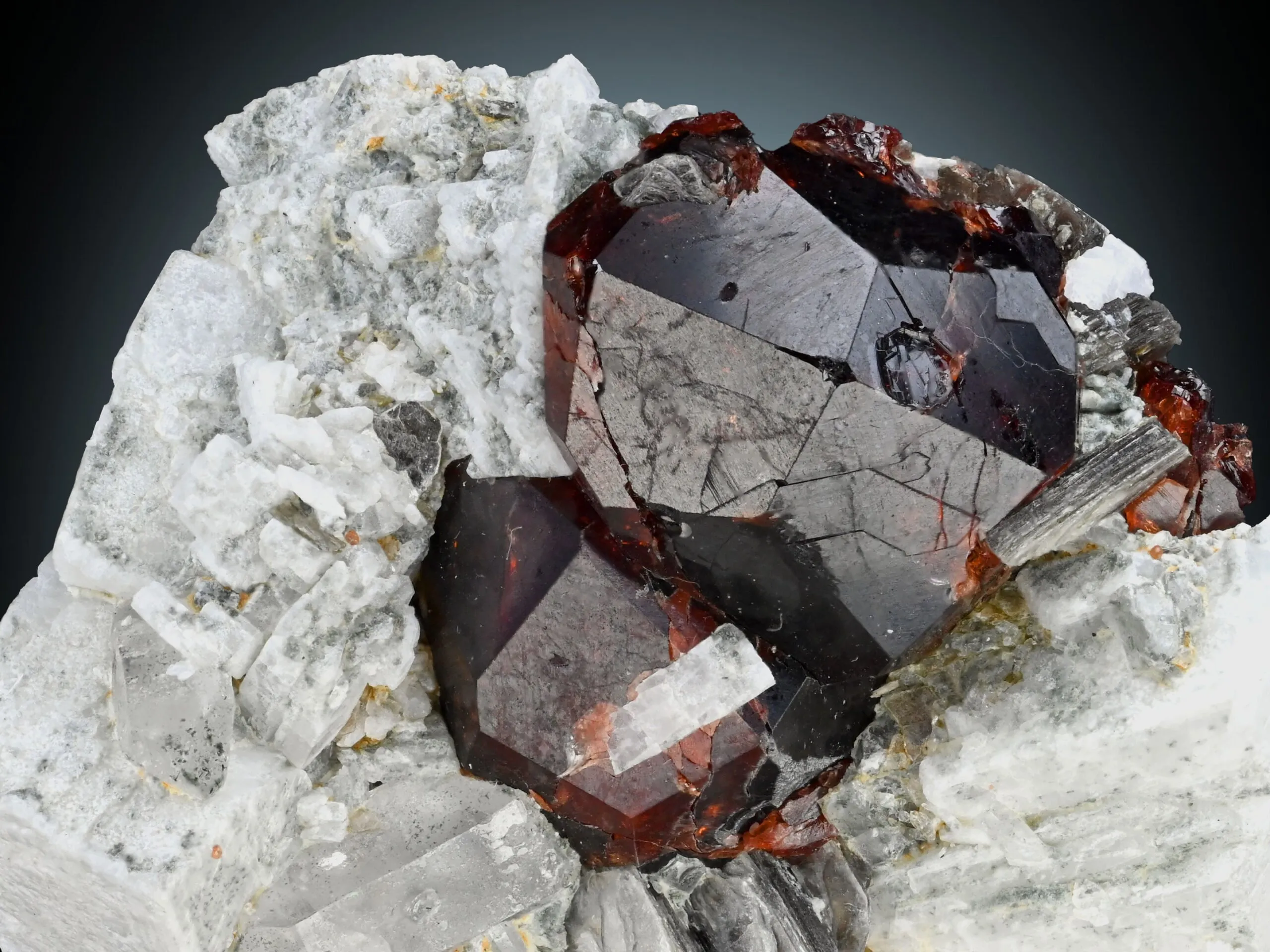 Spessartine Garnet with Quartz on Matrix from Skardu Pakistan - image 1