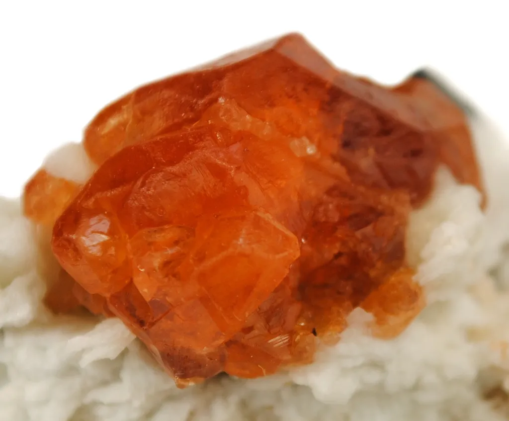 Spessartine Garnet With Schorl in Albite - image 5