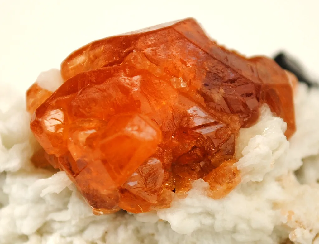 Spessartine Garnet With Schorl in Albite - image 6