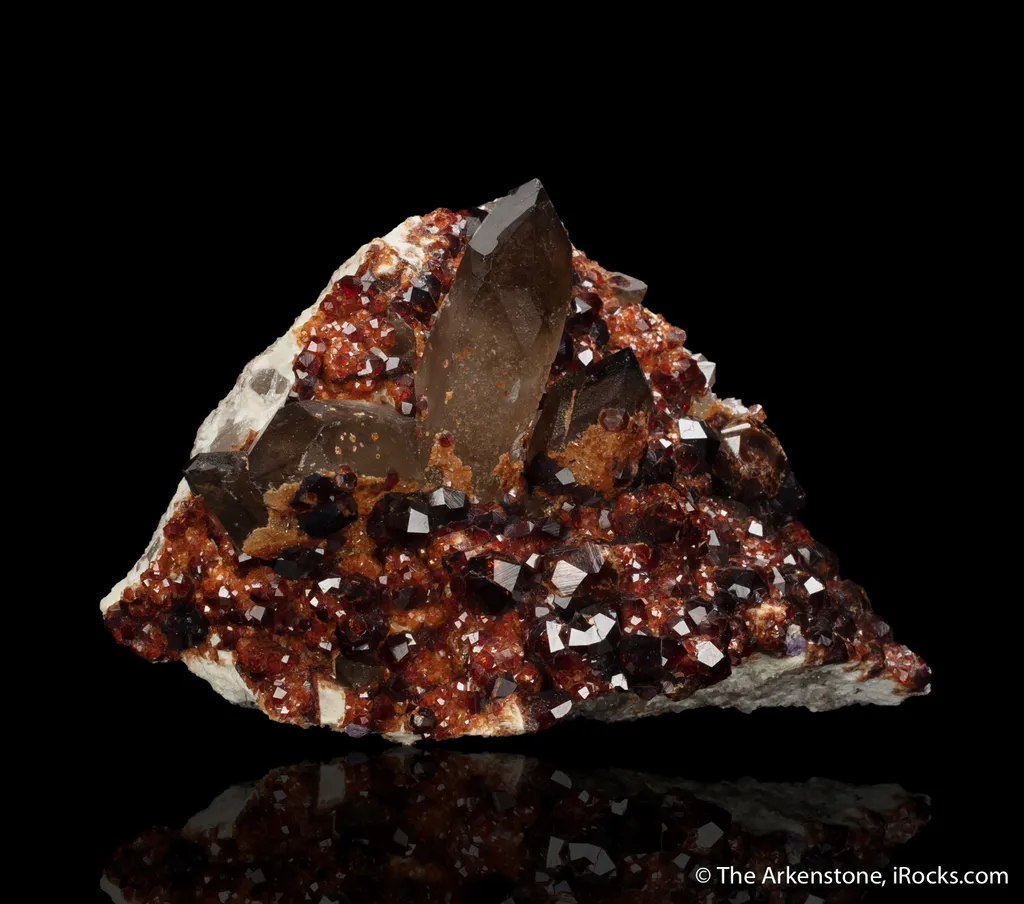 Spessartine Garnet with Smoky Quartz - image 2