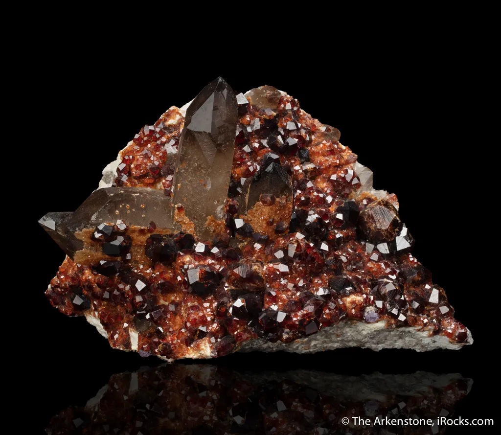 Spessartine Garnet with Smoky Quartz - image 3