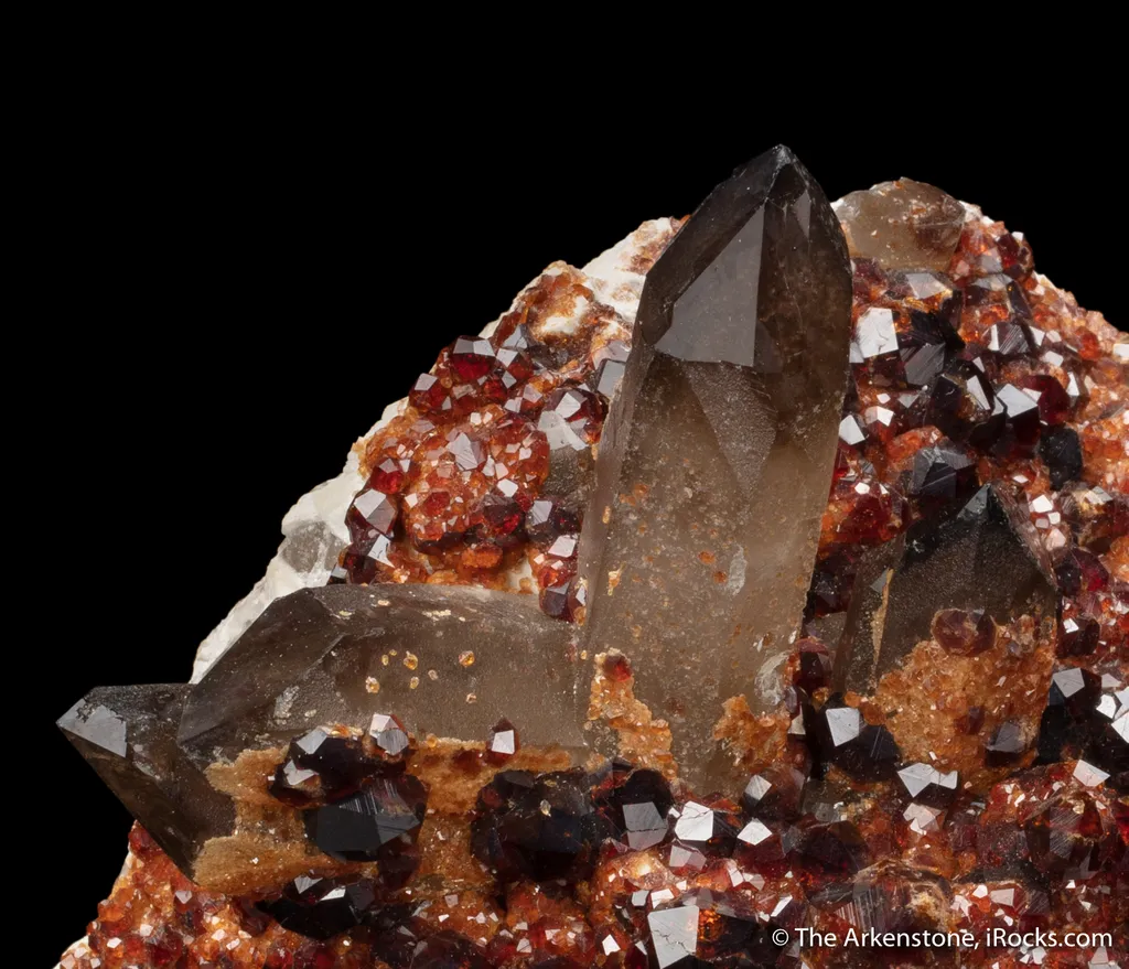 Spessartine Garnet with Smoky Quartz image