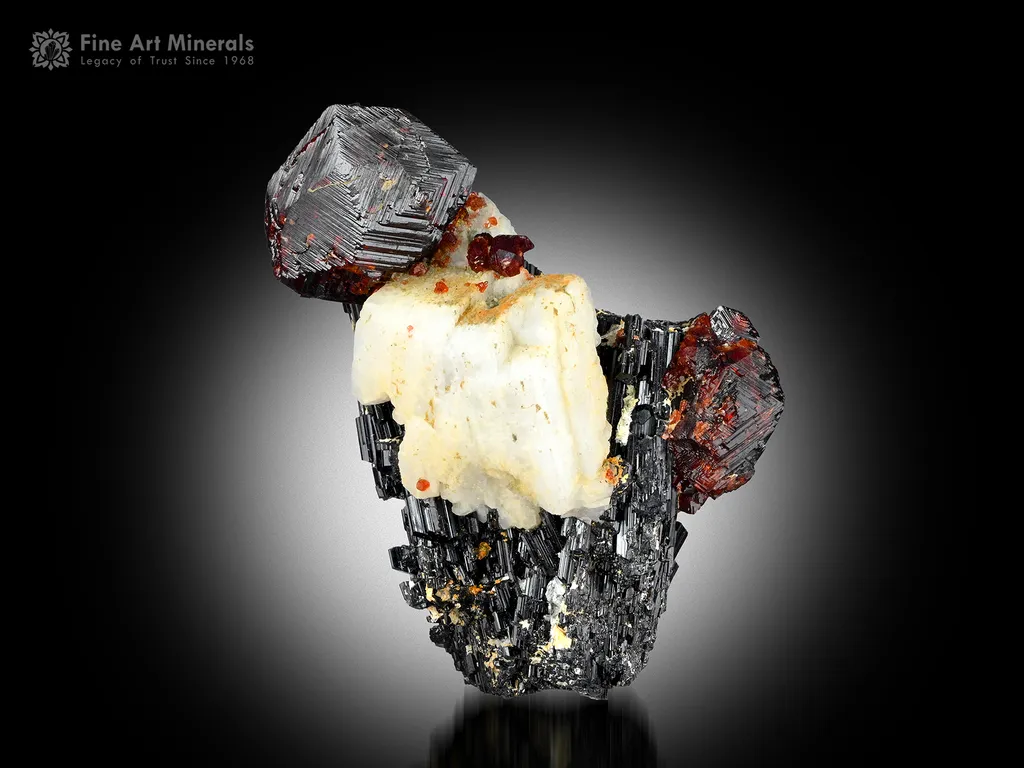 Spessartine Garnet with Vesuvianite and Albite from Pakistan - image 2