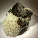 Spessartine on Albite With Smoky Quartz - image 1