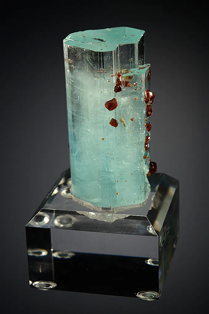 Spessartine on Beryl var. Aquamarine - image 6