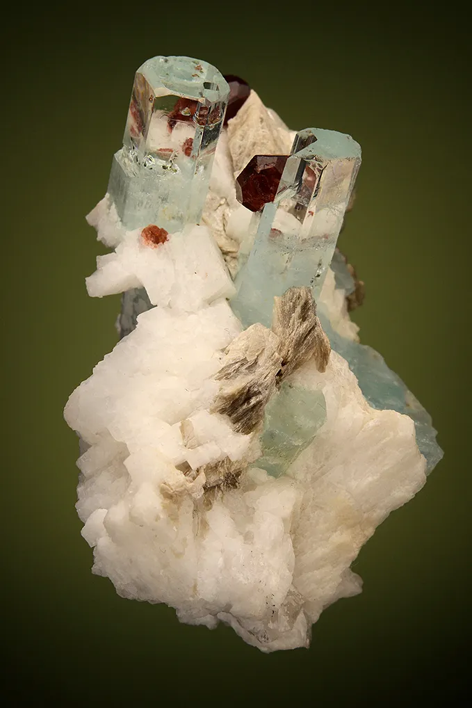Spessartine on Beryl var. Aquamarine - image 6