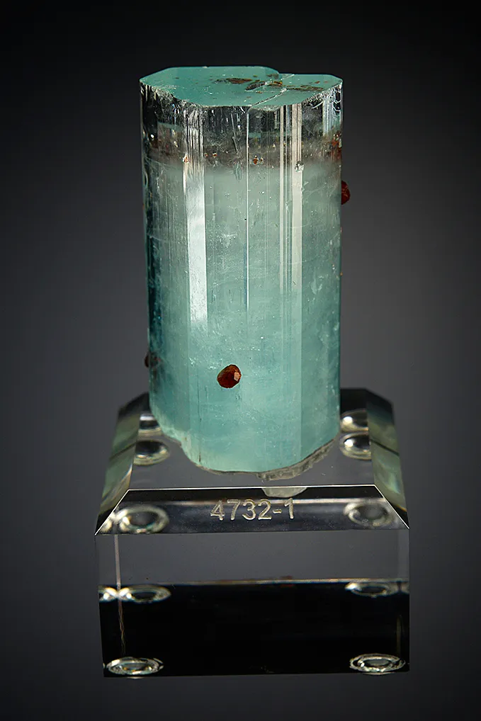 Spessartine on Beryl var. Aquamarine - image 5