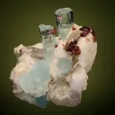 Spessartine on Beryl var. Aquamarine - image 4