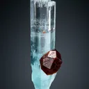 Spessartine on Beryl var. Aquamarine - image 1