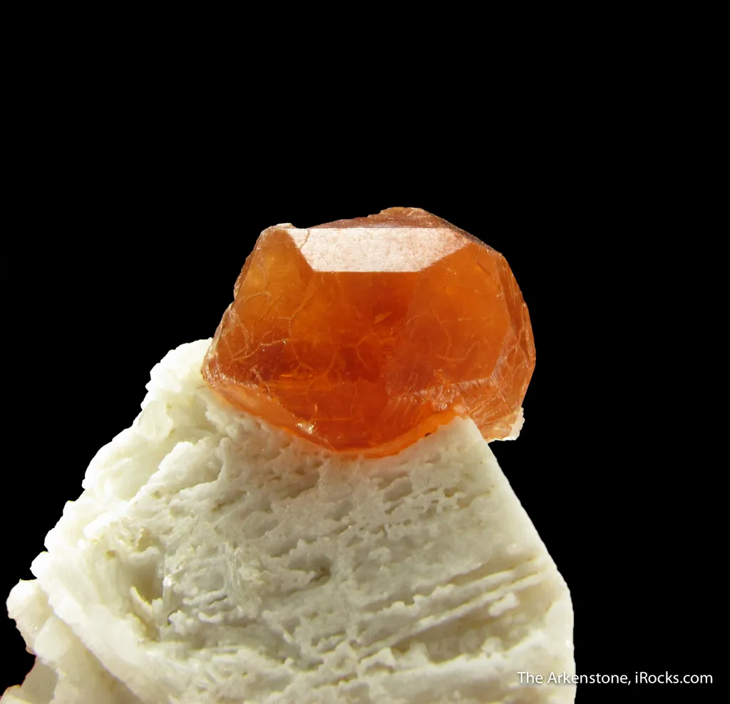 Spessartine on Feldspar, with Beryl var. Goshenite - image 2