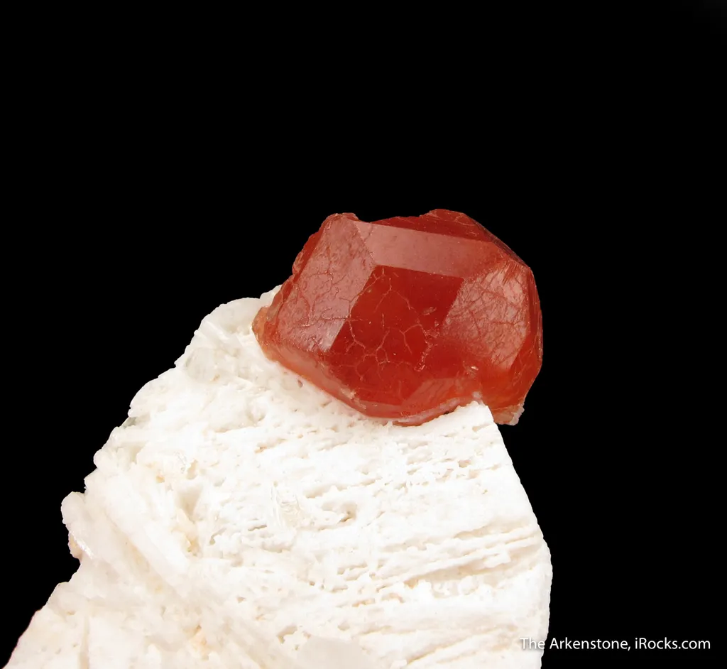 Spessartine on Feldspar, with Beryl var. Goshenite - image 4