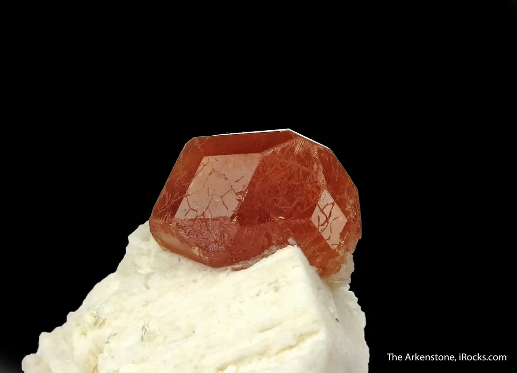 Spessartine on Feldspar, with Beryl var. Goshenite - image 3