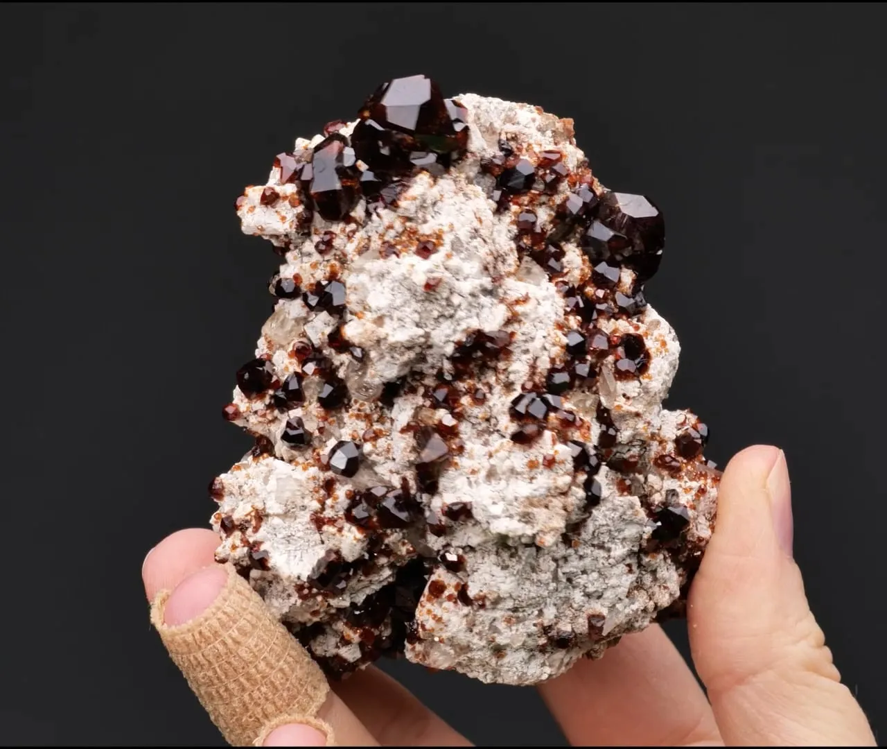 Spessartine on Feldspar with Quartz - image 2