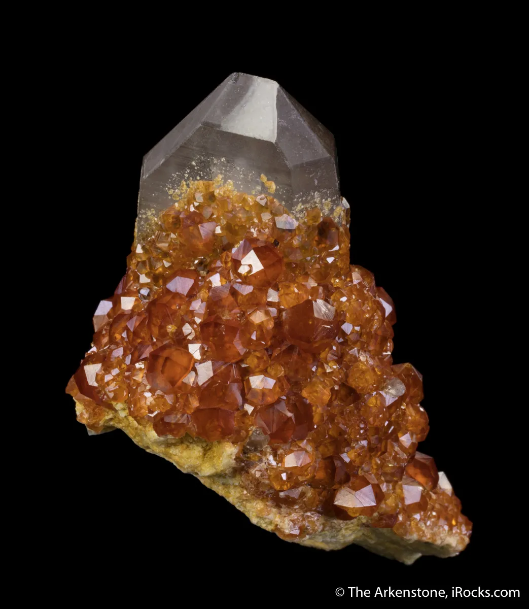 Spessartine on Smoky Quartz - image 7