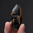 Spessartine on Smoky Quartz - image 2