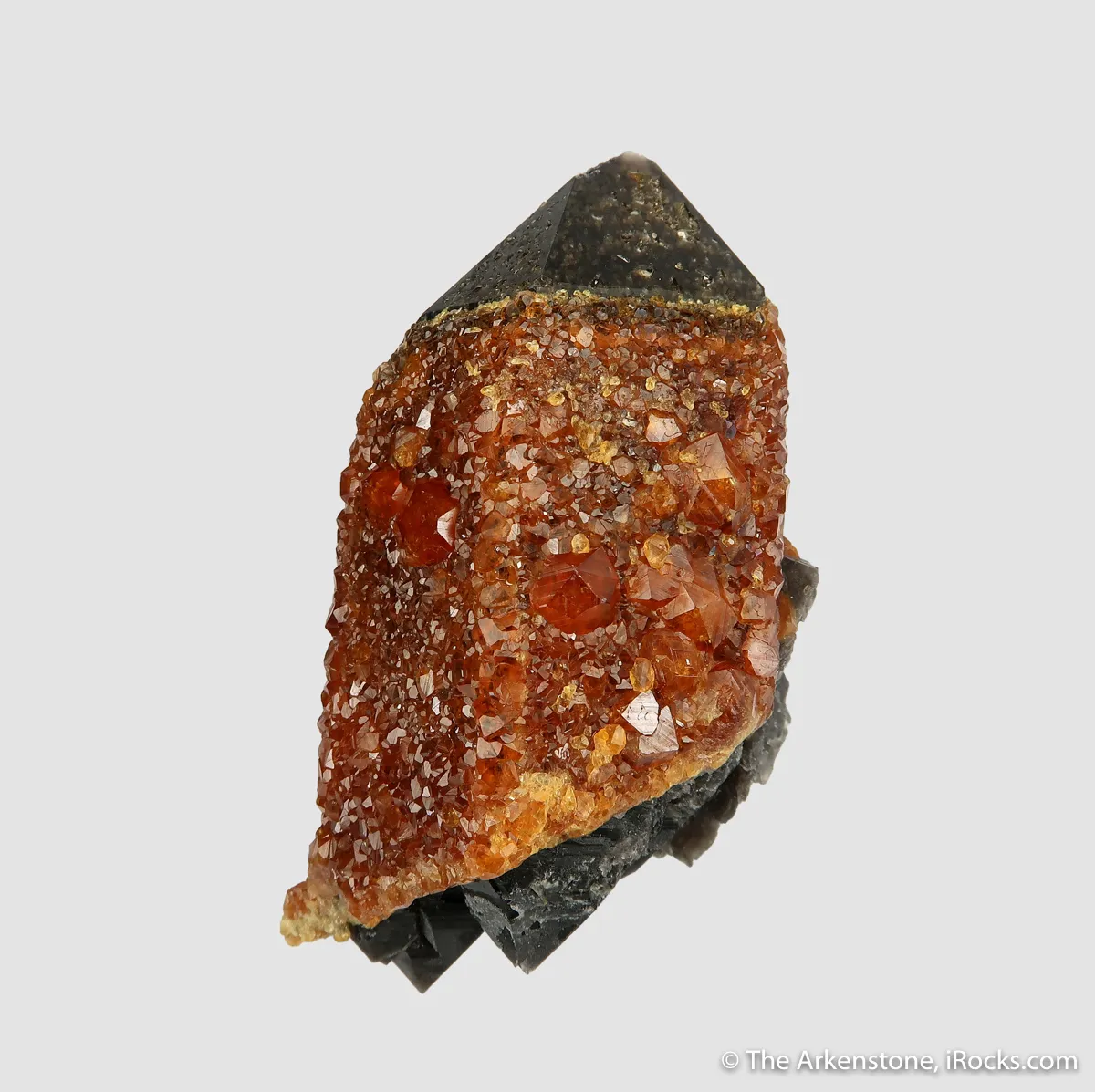 Spessartine on Smoky Quartz (doubly-terminated floater) - image 5