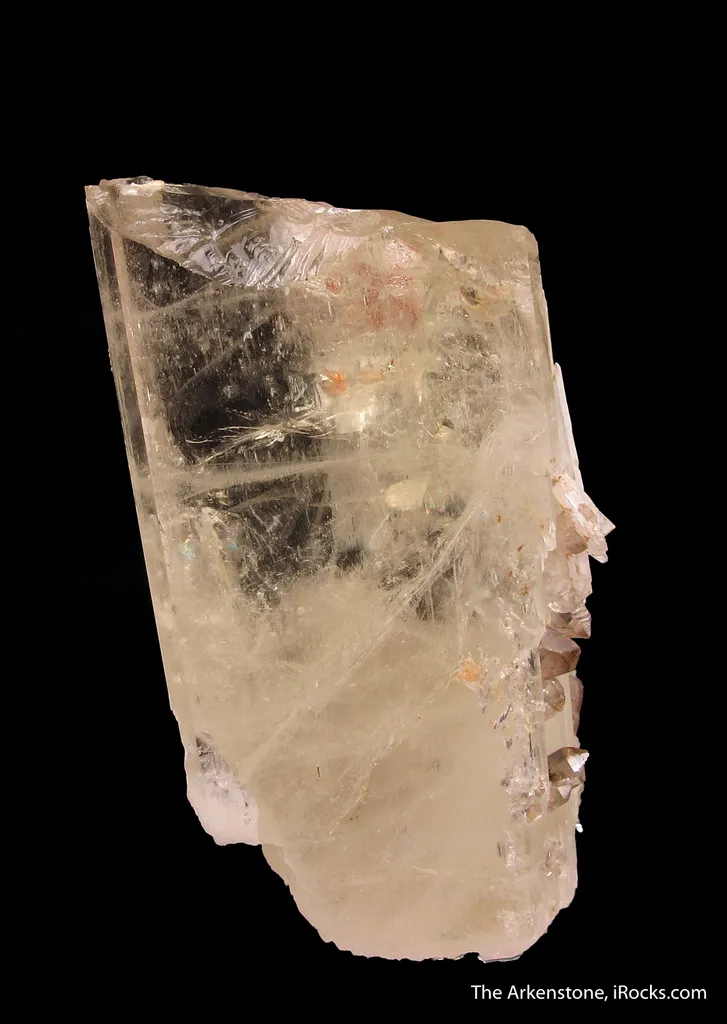 Spessartine on Spodumene with Smoky Quartz - image 6