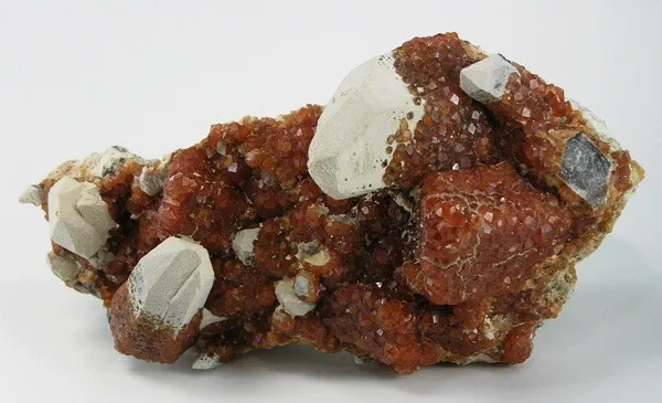 Spessartine, Opal (Var: Opal-An), Quartz (Var: Smoky Quartz) image