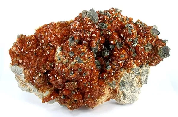 Spessartine, Quartz (Var: Smoky Quartz) image