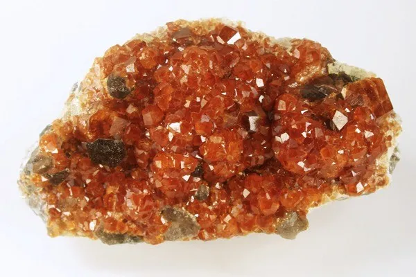 Spessartine, Quartz (Var: Smoky Quartz) image