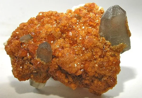 Spessartine, Quartz (Var: Smoky Quartz) - image 1