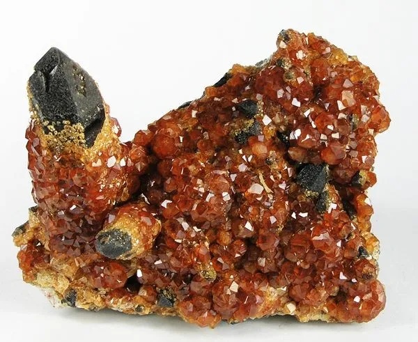 Spessartine, Quartz (Var: Smoky Quartz) - image 1