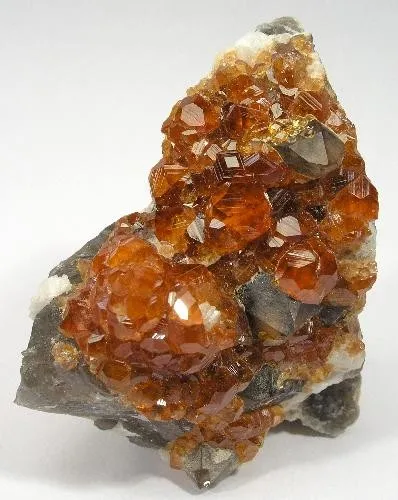 Spessartine, Quartz (Var: Smoky Quartz) image